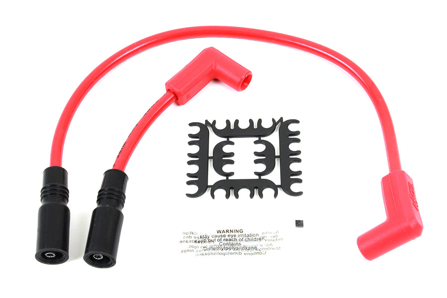 Accel 8mm stainless steel spiral core ignition wire set in red, model 171100-R
