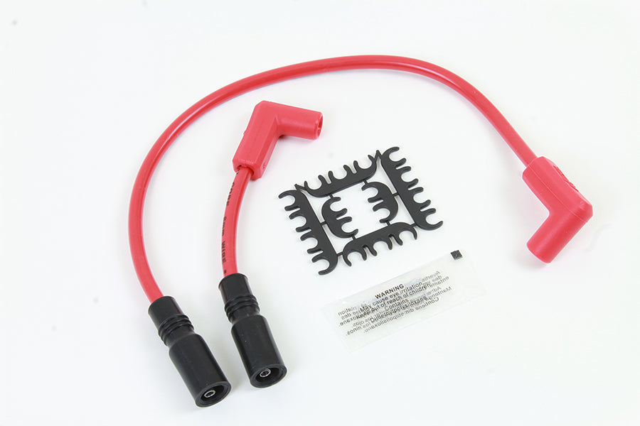 Accel 8mm stainless steel spiral core ignition wire set in red, model 171100-R