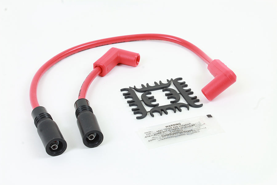 Accel 8mm red spiral core ignition wire set with stainless steel terminals, model 171100-R
