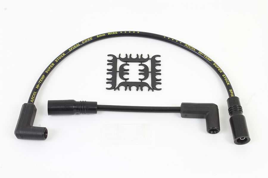 Accel 171097-K black 8mm stainless steel spiral core ignition wire set