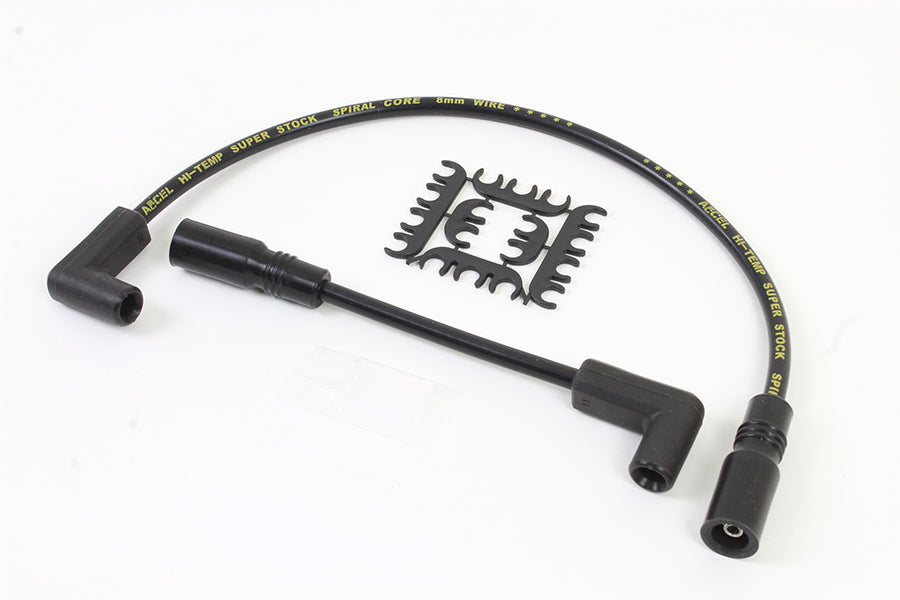 Accel 8mm stainless steel spiral core ignition wire set in black, model 171097-K