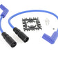 Accel 8mm stainless steel spiral core ignition wire set in blue, model 171097-B