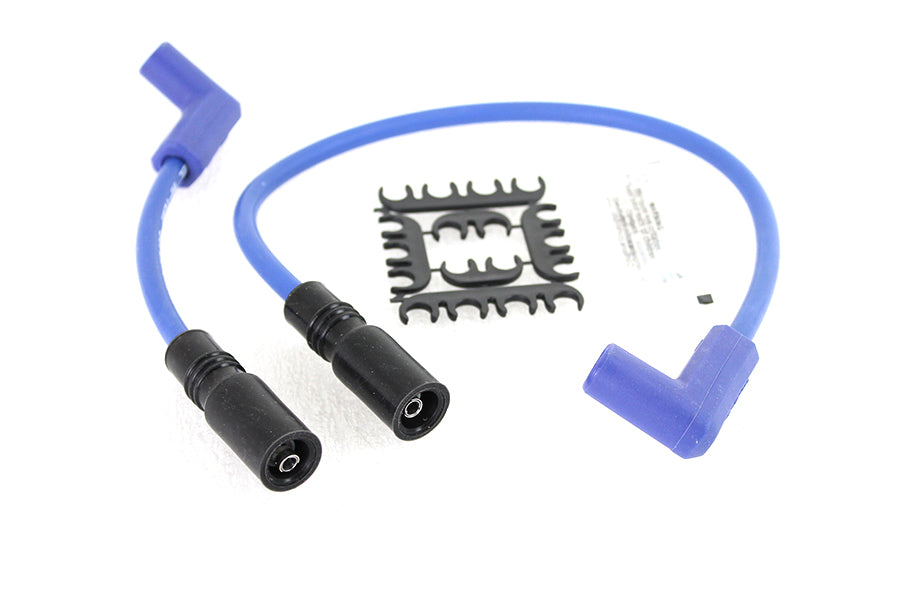 Accel 8mm stainless steel spiral core ignition wire set in blue, model 171097-B