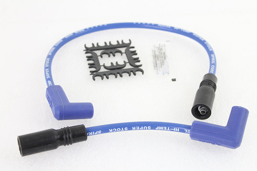 Accel 8mm stainless steel spiral core ignition wire set in blue, model 171097-B