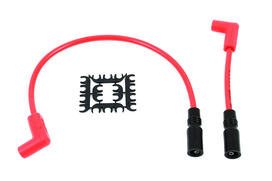 Accel 8mm stainless steel spiral core ignition wire set in red, model 171097-R