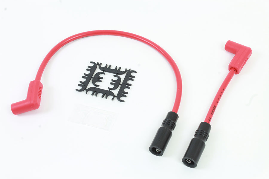 Accel 8mm stainless steel spiral core ignition wire set in red, model 171097-R