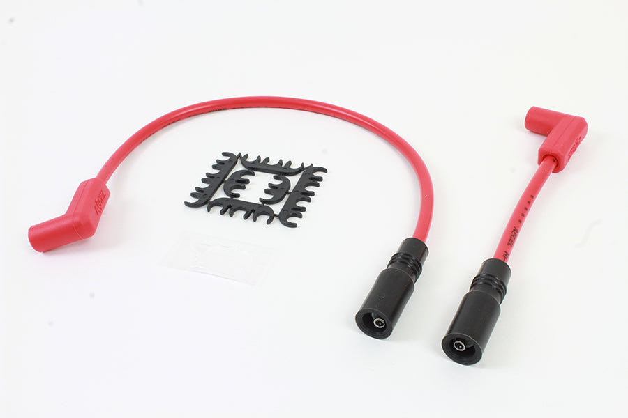 Accel 8mm stainless steel spiral core ignition wire set in red, model 171097-R