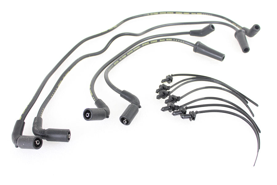 Accel 8mm S/S Spiral Core Ignition Wire Set in black, model 171116-K