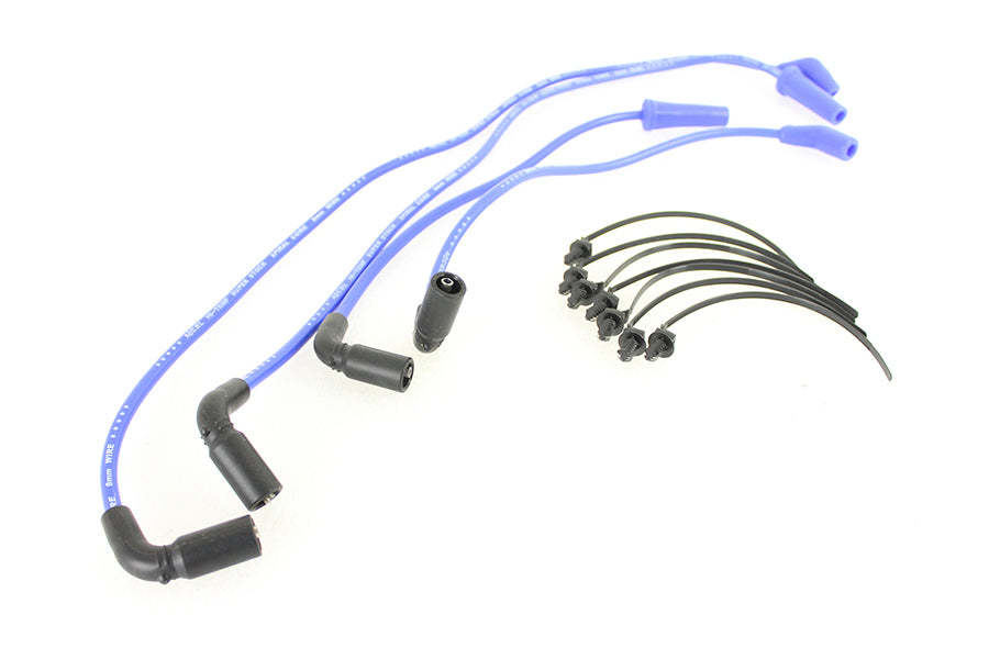 Accel 8mm stainless steel spiral core ignition wire set in blue, model 171116-B