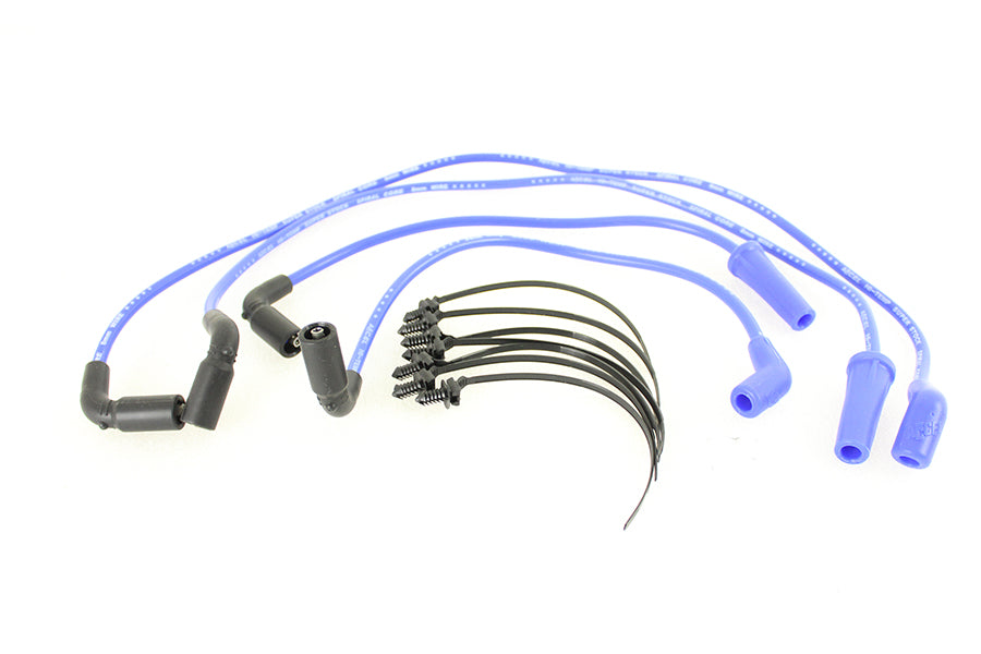 Accel 8mm stainless steel spiral core ignition wire set in blue, model 171116-B