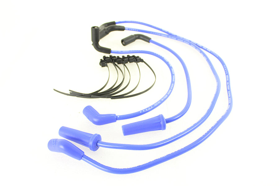 Accel 8mm stainless steel spiral core ignition wire set in blue, model 171116-B