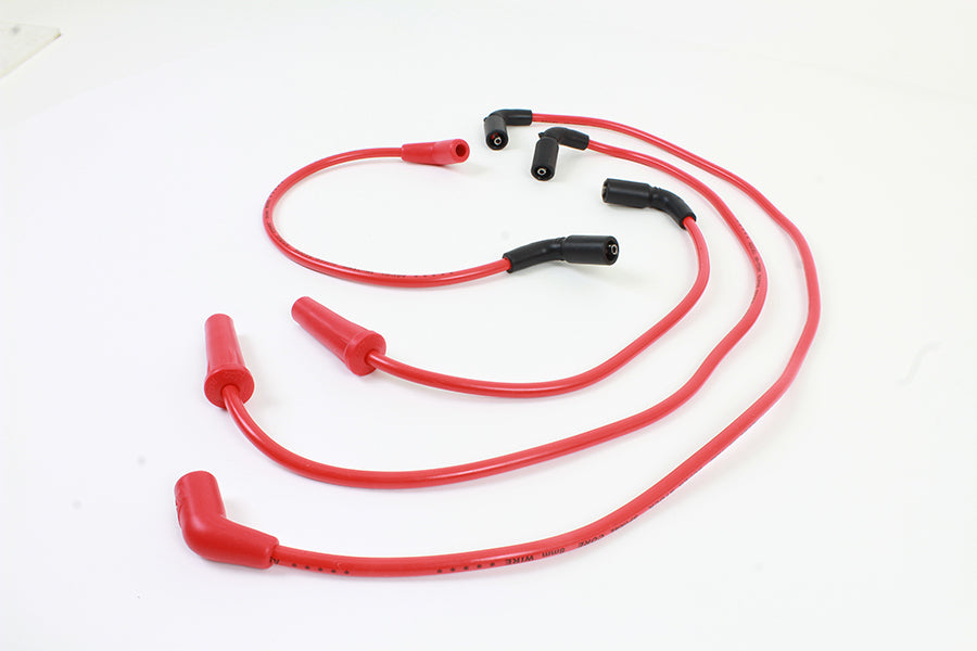 Accel 171116-R red 8mm stainless steel spiral core ignition wire set for automotive electrical systems