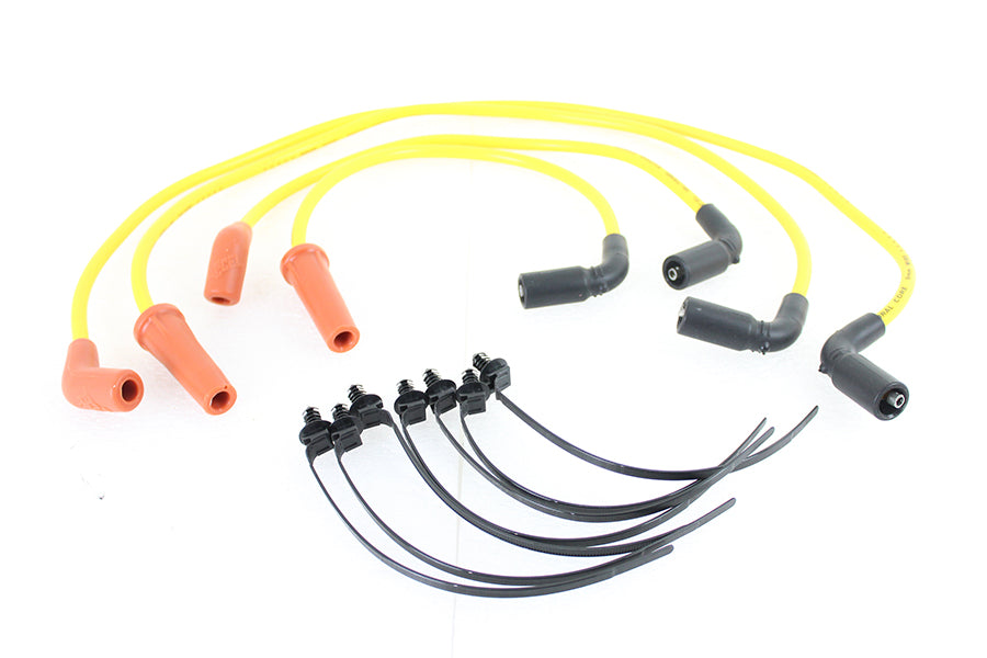 Accel 171116-Y yellow 8mm stainless steel spiral core ignition wire set
