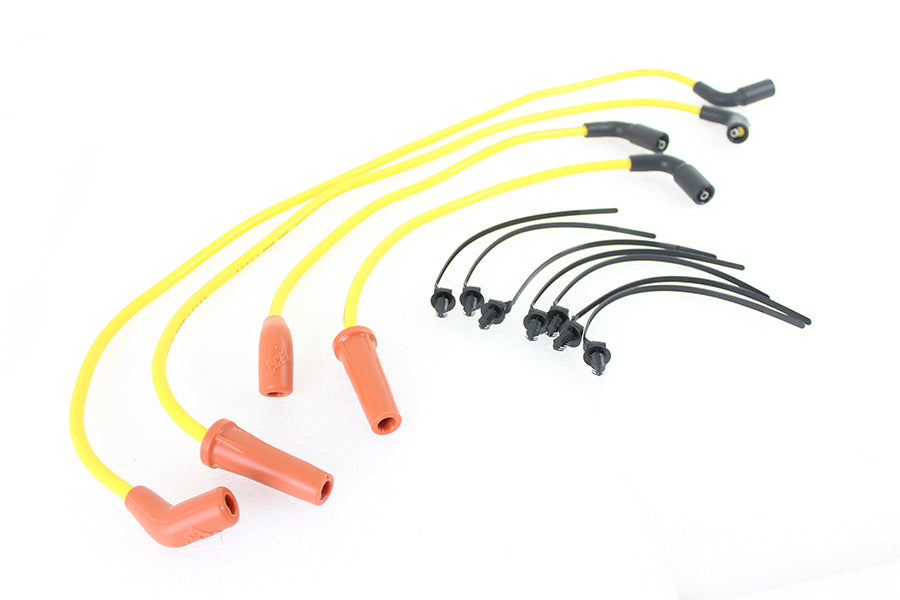 Accel 171116-Y yellow 8mm stainless steel spiral core ignition wire set.