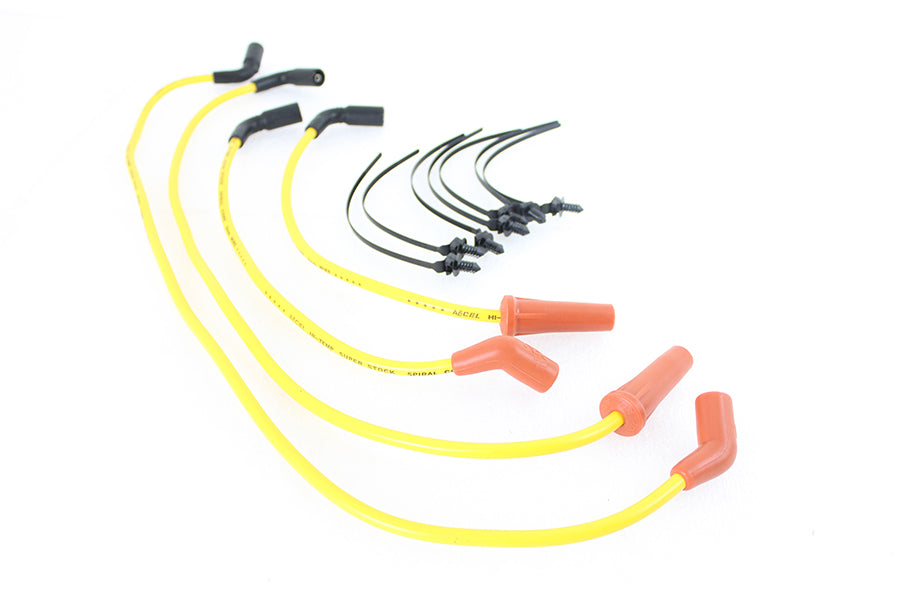 Accel 171116-Y yellow 8mm stainless steel spiral core ignition wire set%timeout