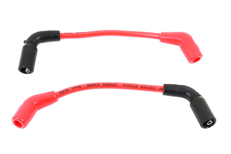 Accel 8mm red stainless steel spiral core ignition wire set 171099-R