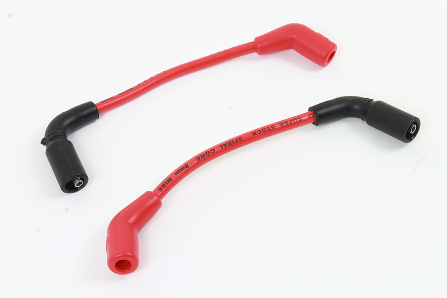 Accel 8mm stainless steel spiral core ignition wire set in red, model 171099-R