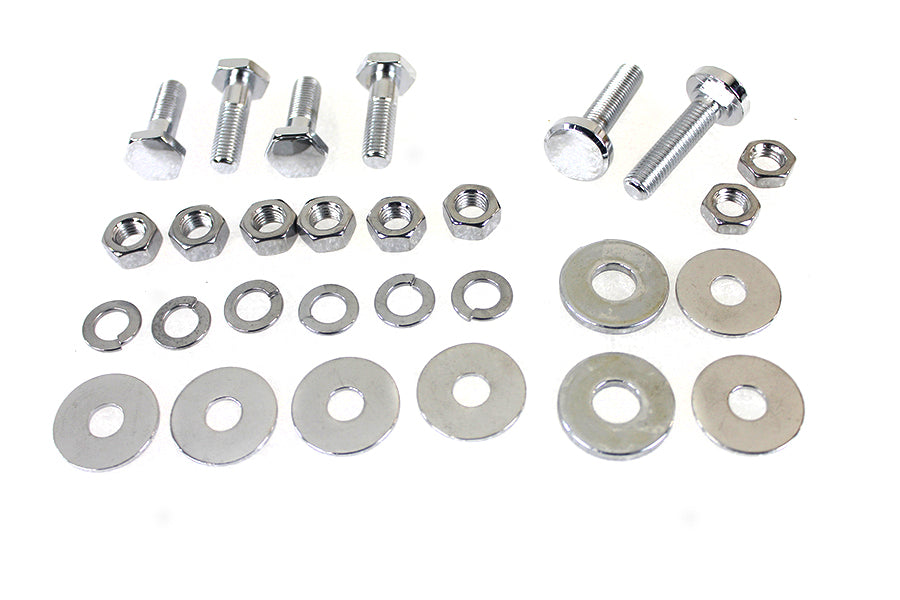 Colony 3220-6 chrome rear fender frame clamp bolt set for motorcycle fender mounting