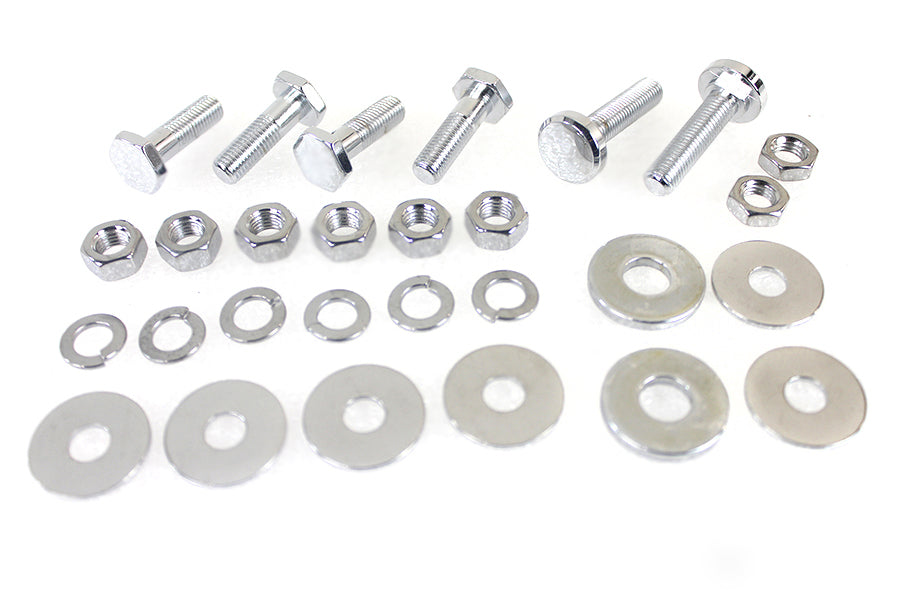 Colony 3220-6 chrome rear fender frame clamp bolt set for motorcycle fenders