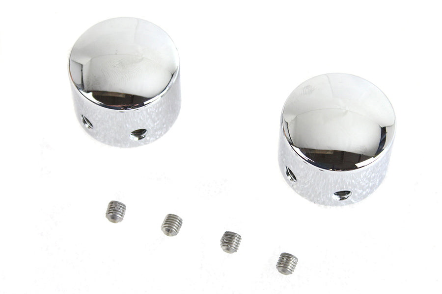 Colony 3274-2 domed front axle cover set, chrome plated finish for motorcycle wheel and tire assembly