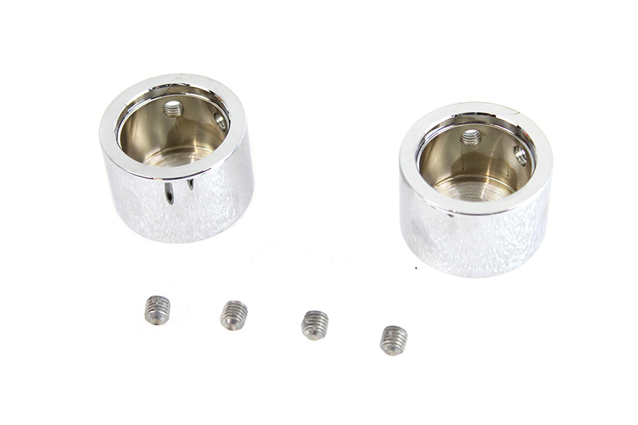 Colony 3274-2 domed front axle cover set, chrome plated for motorcycle wheel and tire assembly