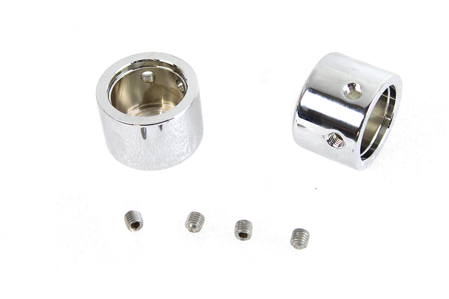 Colony 3274-2 domed front axle cover set in chrome plated finish for motorcycle wheel and tire components