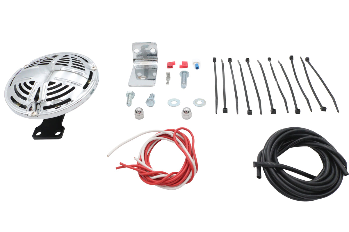 V-Twin FXSTS horn kit with mounting bracket, model 33-0009, electrical motorcycle accessory
