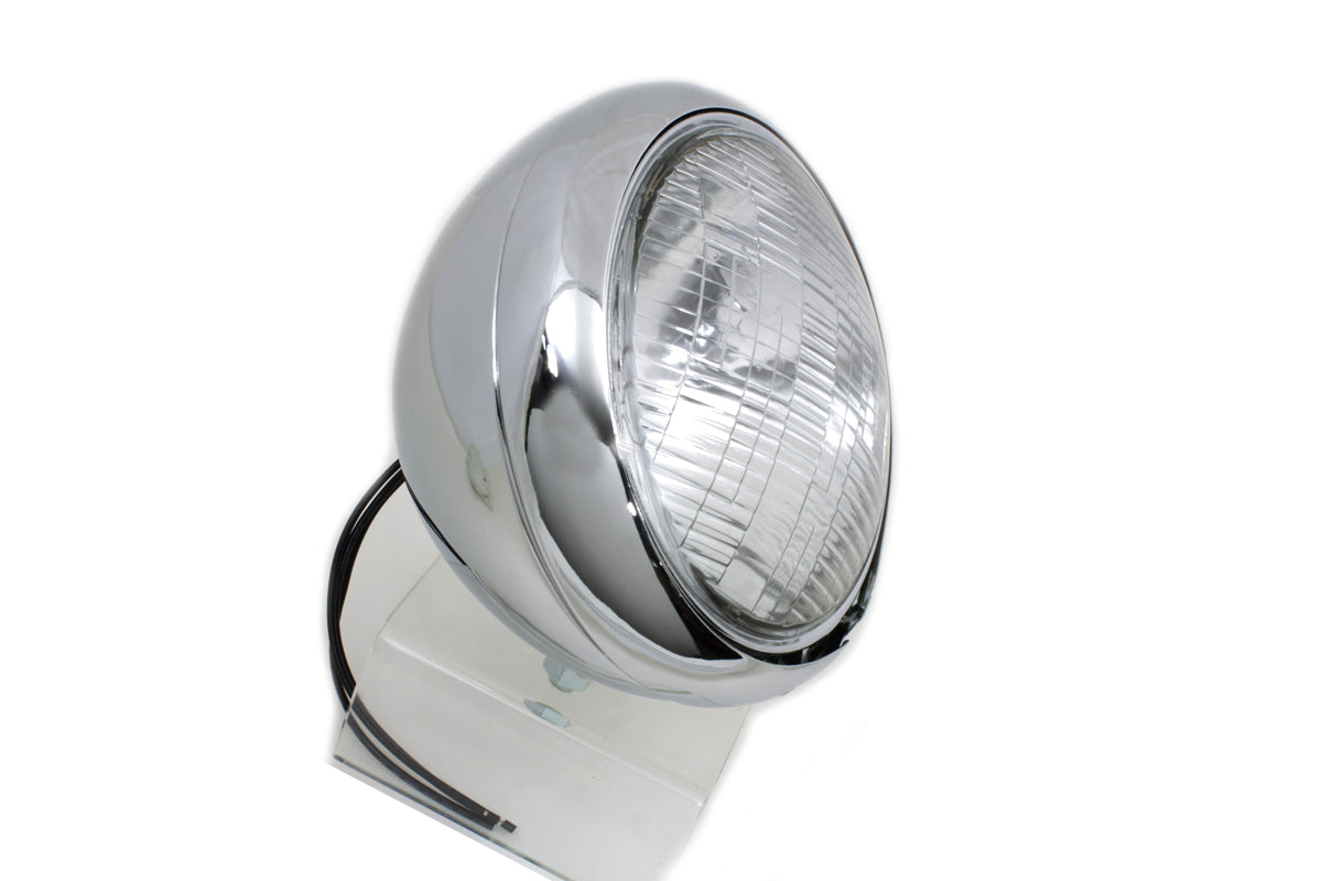 Wyatt Gatling B-5517 chrome replica 7-inch round 6-volt headlamp lighting product image