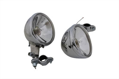 V-Twin 33-0038 Replica Chrome Guide Spotlamp Set, 6 Volt