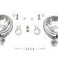 V-Twin 12-volt 4-1/2-inch chrome spotlamp kit for motorcycle lighting