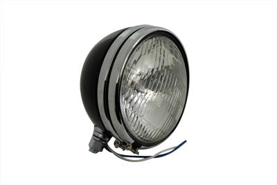 V-Twin 33-0230 replica 5-3/4-inch round black headlamp lighting fixture