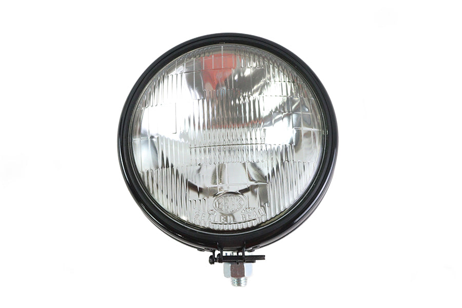 V-Twin 33-0233 replica 5-3/4-inch round black headlamp for motorcycle lighting