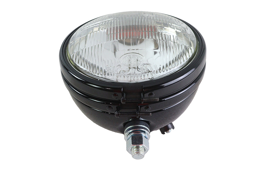 V-Twin 33-0233 replica 5-3/4-inch round black headlamp for motorcycle lighting