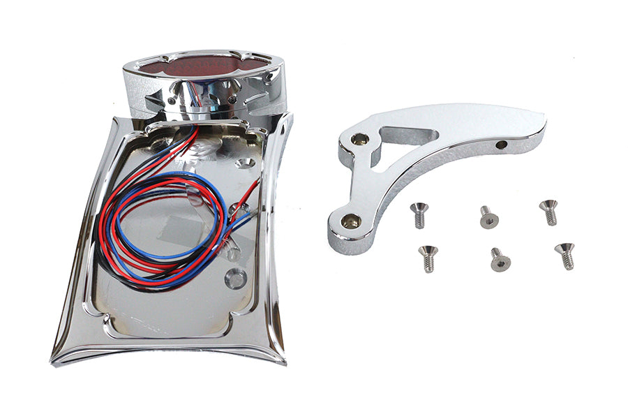 Wyatt Gatling 33-0462 chrome curved Odin-style tail lamp kit for motorcycle lighting