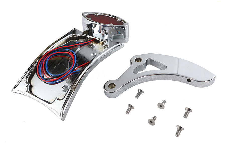Wyatt Gatling 33-0462 chrome curved Odin-style tail lamp kit for motorcycle lighting