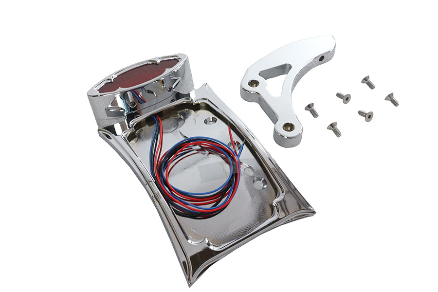 Wyatt Gatling 33-0462 chrome curved Odin style tail lamp kit for motorcycle lighting