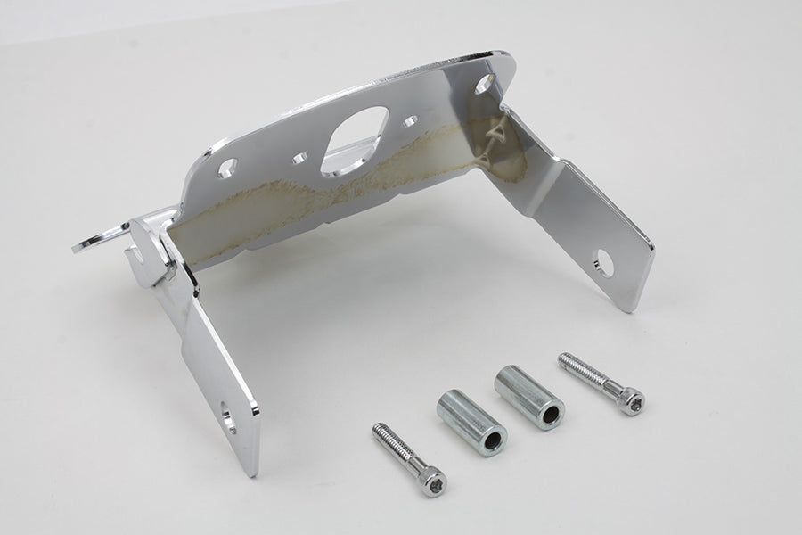 Wyatt Gatling Chrome Deco tail lamp mount bracket 33-0584, angled product view