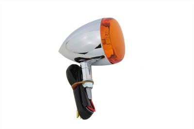 Wyatt Gatling chrome front torpedo-style turn signal for motorcycle lighting