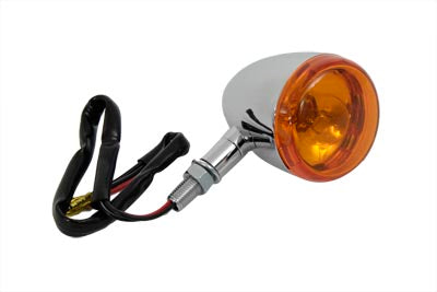 Wyatt Gatling Chrome Front Torpedo Style Turn Signal 20-6579E for motorcycle lighting