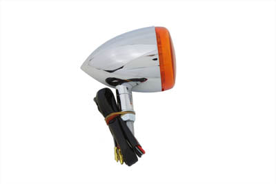 Wyatt Gatling chrome front torpedo-style turn signal for motorcycle, model 20-6579E
