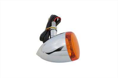 Wyatt Gatling 20-6579E chrome front torpedo-style turn signal light for motorcycles