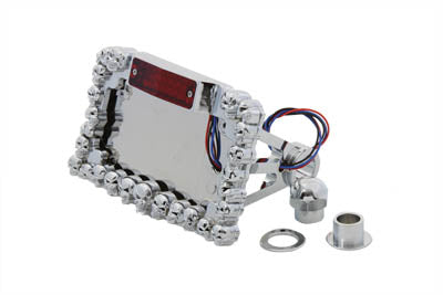 V-Twin chrome skull-type tail lamp assembly for motorcycle lighting