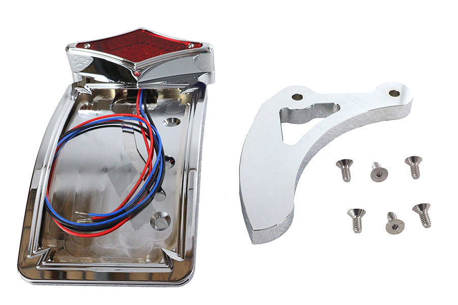 V-Twin 33-0685 Chrome Curved Diamond Style Tail Lamp Kit