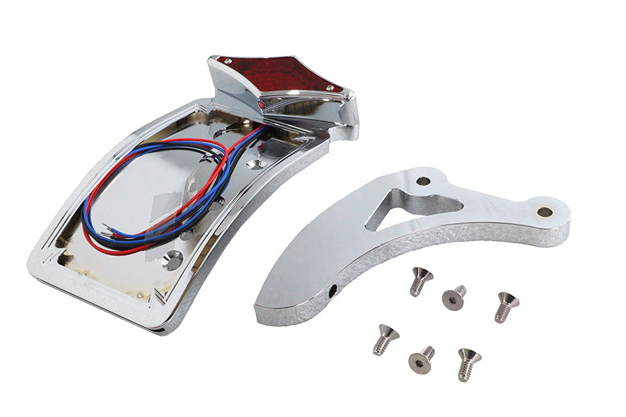 V-Twin 33-0685 Chrome Curved Diamond Style Tail Lamp Kit