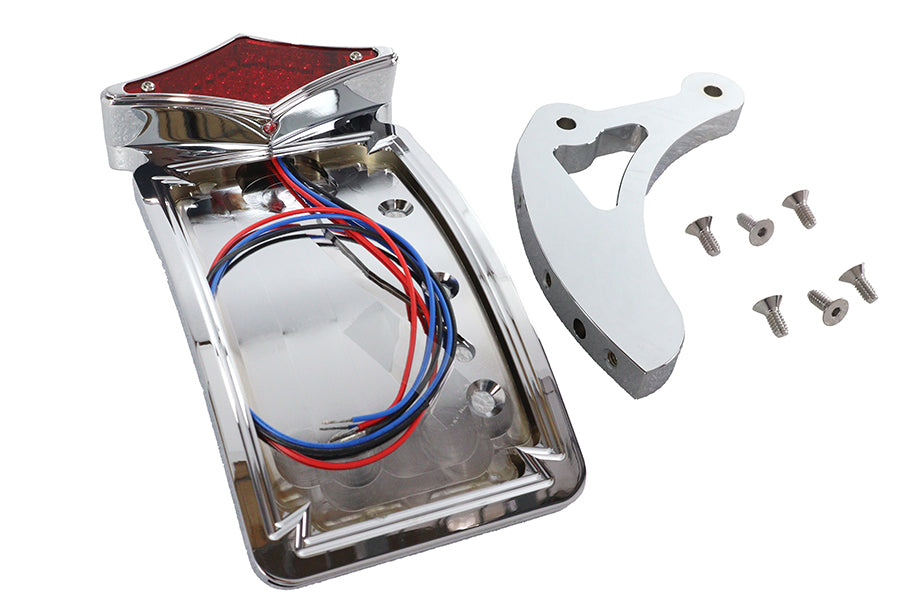 V-Twin 33-0685 Chrome Curved Diamond Style Tail Lamp Kit