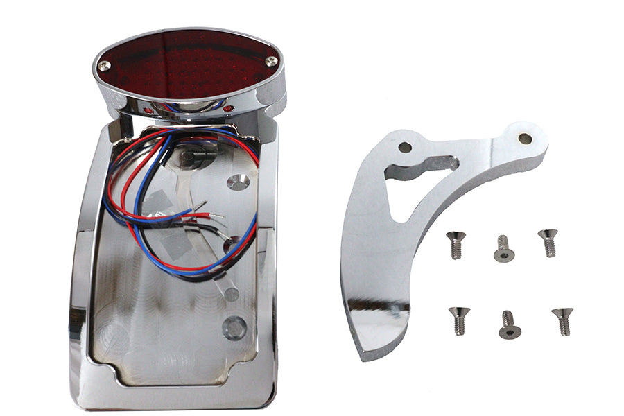 V-Twin 33-0690 chrome curved cateye-style tail lamp kit for motorcycle lighting
