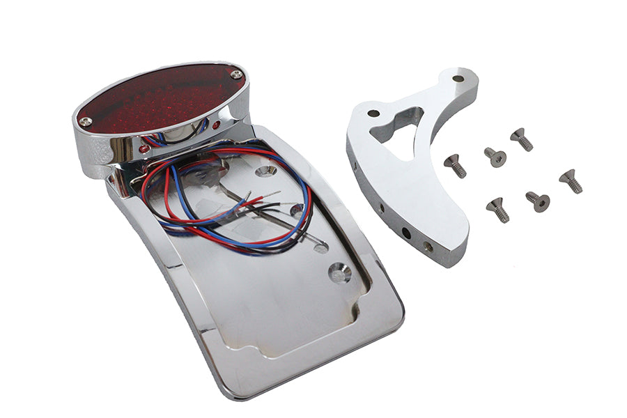 V-Twin chrome curved cateye-style tail lamp kit, model 33-0690