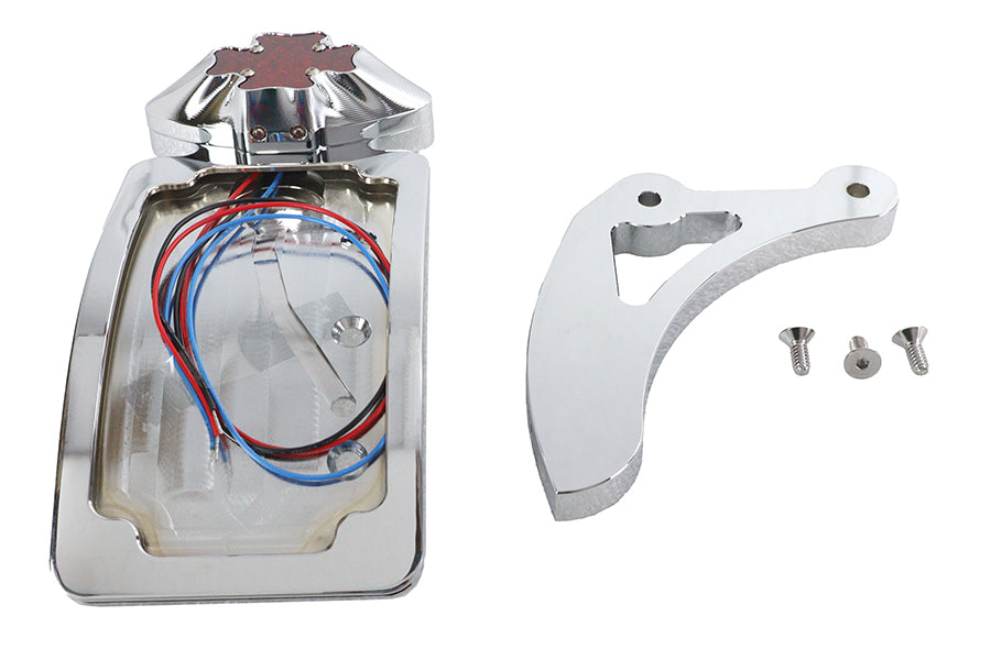 V-Twin Chrome Maltese tail lamp assembly for motorcycle lighting, model 33-0693