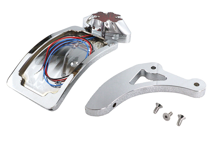 V-Twin Chrome Maltese tail lamp assembly for motorcycle rear lighting