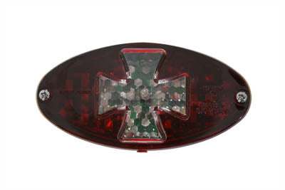 Wyatt Gatling 12-0414RC Oval Tail Lamp with Maltese Inset, Red